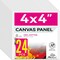 24-Pack 4x4 Inch Small Painting Canvas Panels – 8oz Triple Primed 100% Cotton, Acid-Free Square Canvas Boards for Acrylic, Oil, and Mixed Media Painting